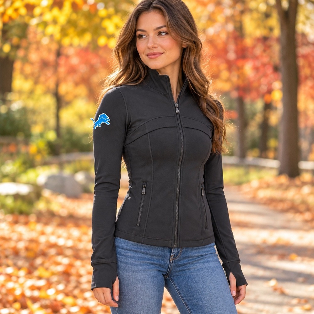Lululemon Detroit Lions Collab Define Jacket BLK Women Luon Sz 2 NFL 12thMan NEW